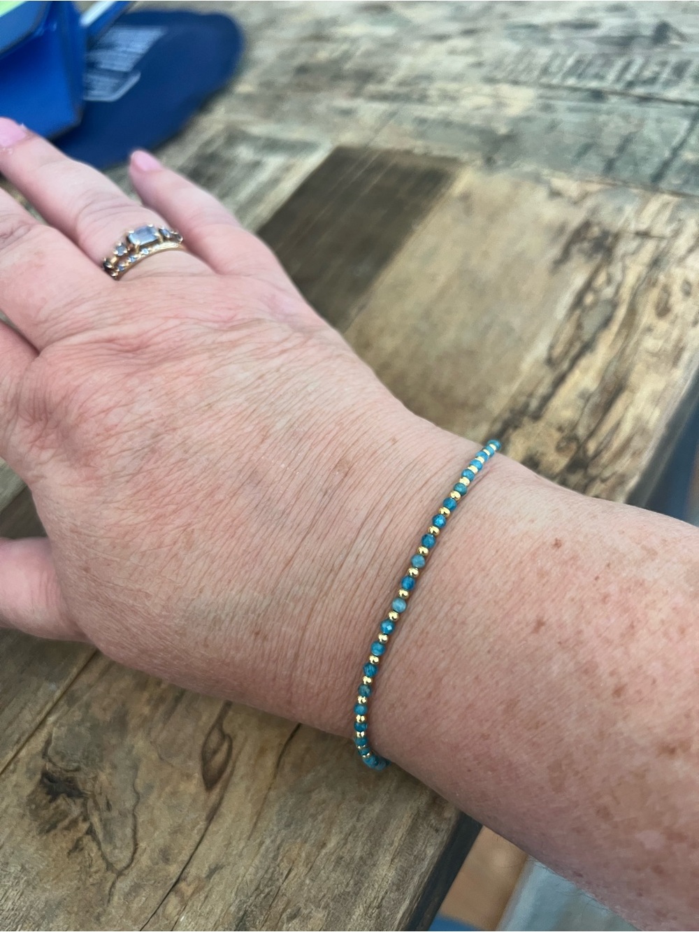 Gorjana Power Gemstone Beaded Apatite Adjustable Bracelet - Picture 4 of 4